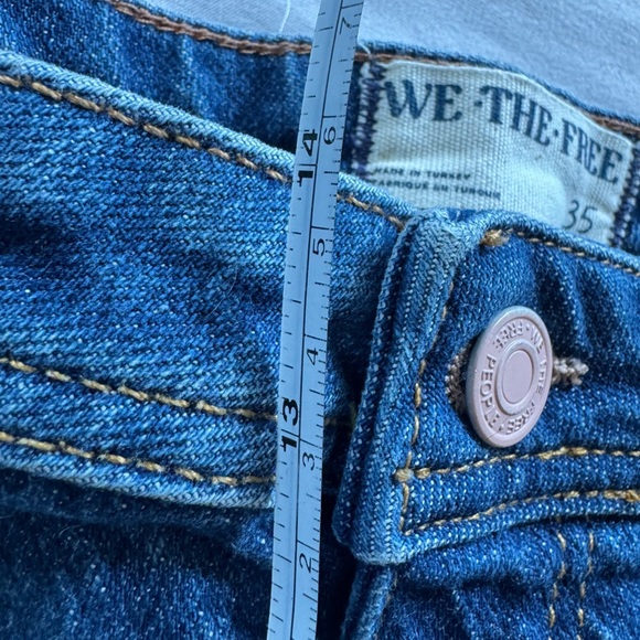Free People We The Free Curvy Vintage High Rise Flare Jeans Sz 35 - Picture 6 of 7